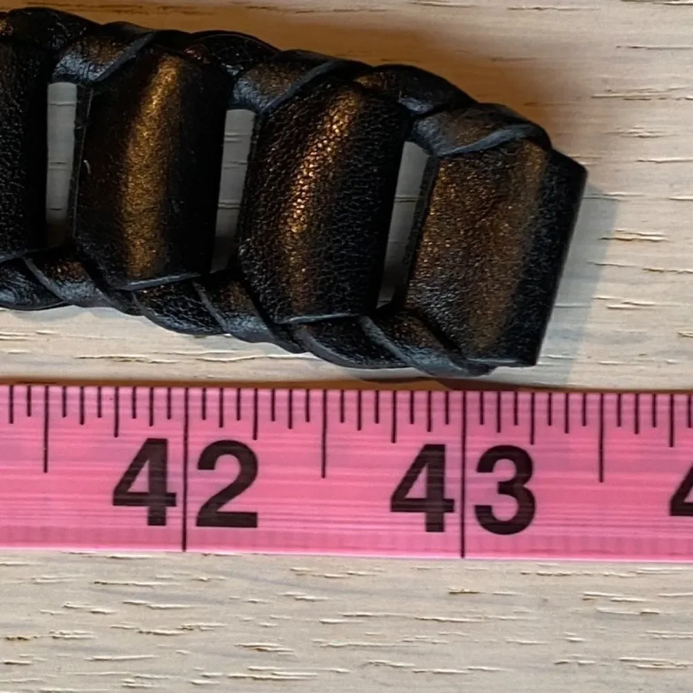 Michael Kors Black Leather Link Belt